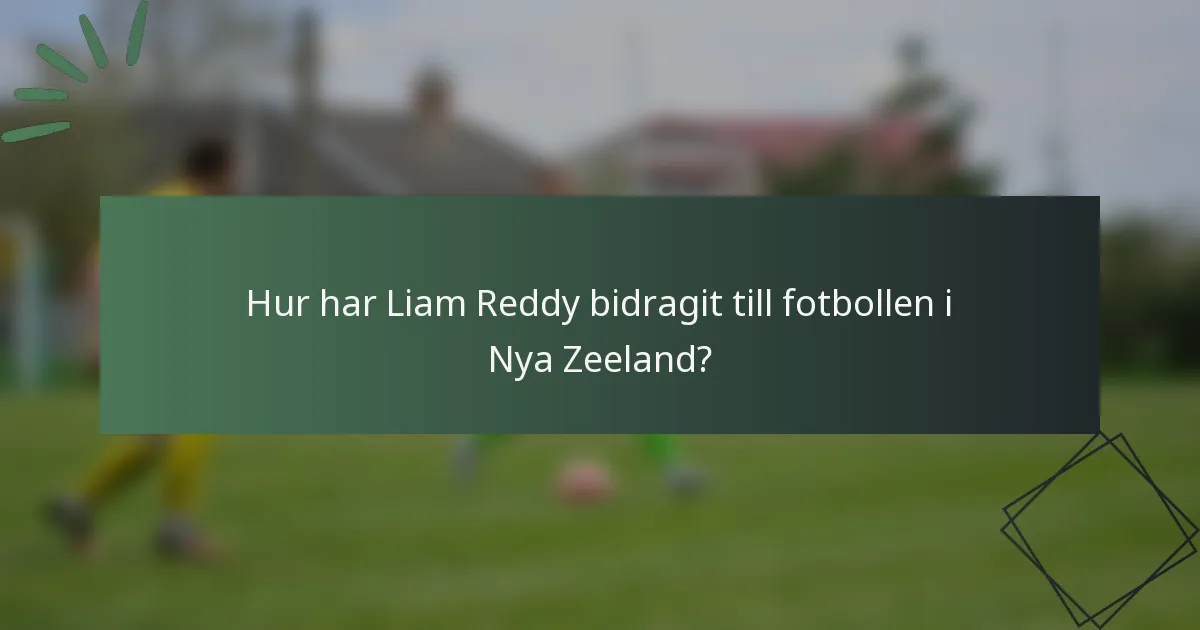 Hur har Liam Reddy bidragit till fotbollen i Nya Zeeland?
