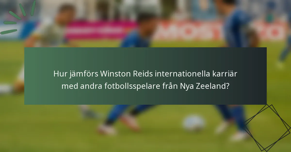 Hur jämförs Winston Reids internationella karriär med andra fotbollsspelare från Nya Zeeland?