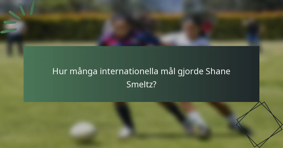 Hur många internationella mål gjorde Shane Smeltz?