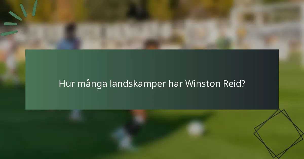 Hur många landskamper har Winston Reid?