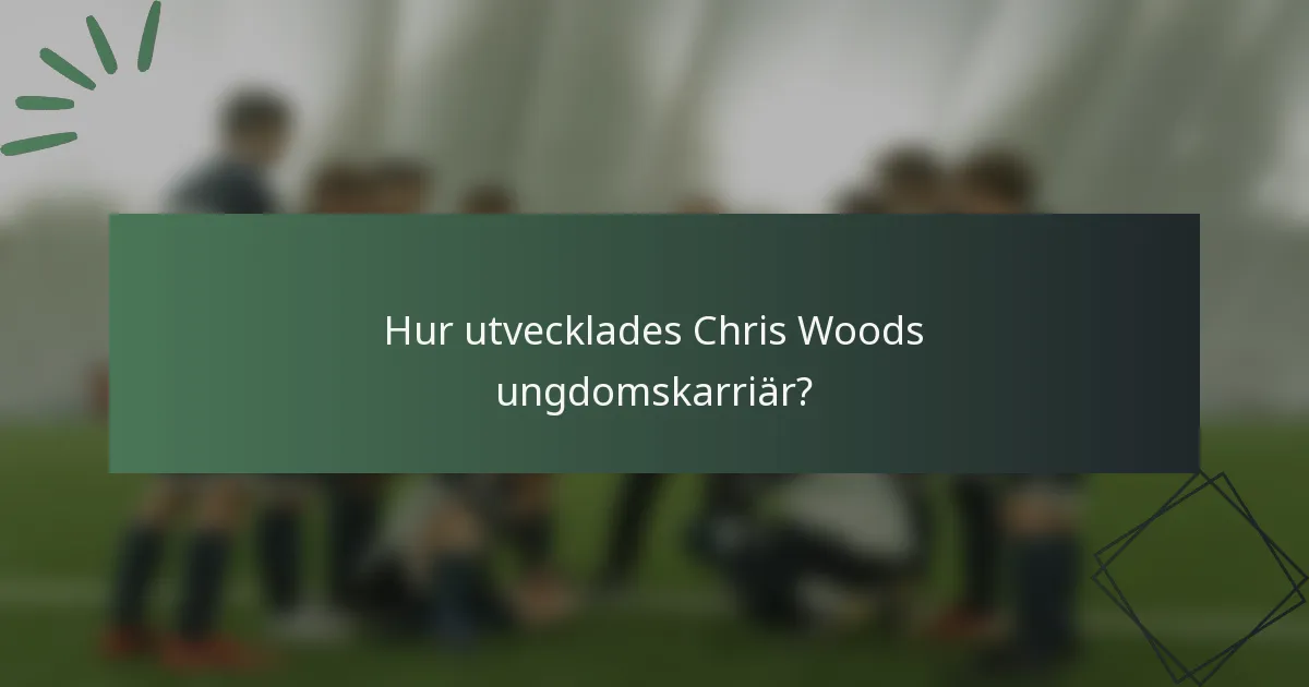 Hur utvecklades Chris Woods ungdomskarriär?