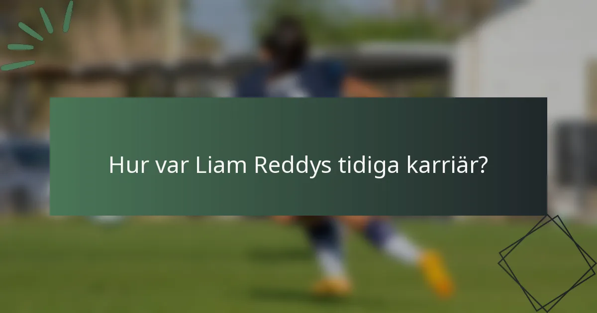 Hur var Liam Reddys tidiga karriär?